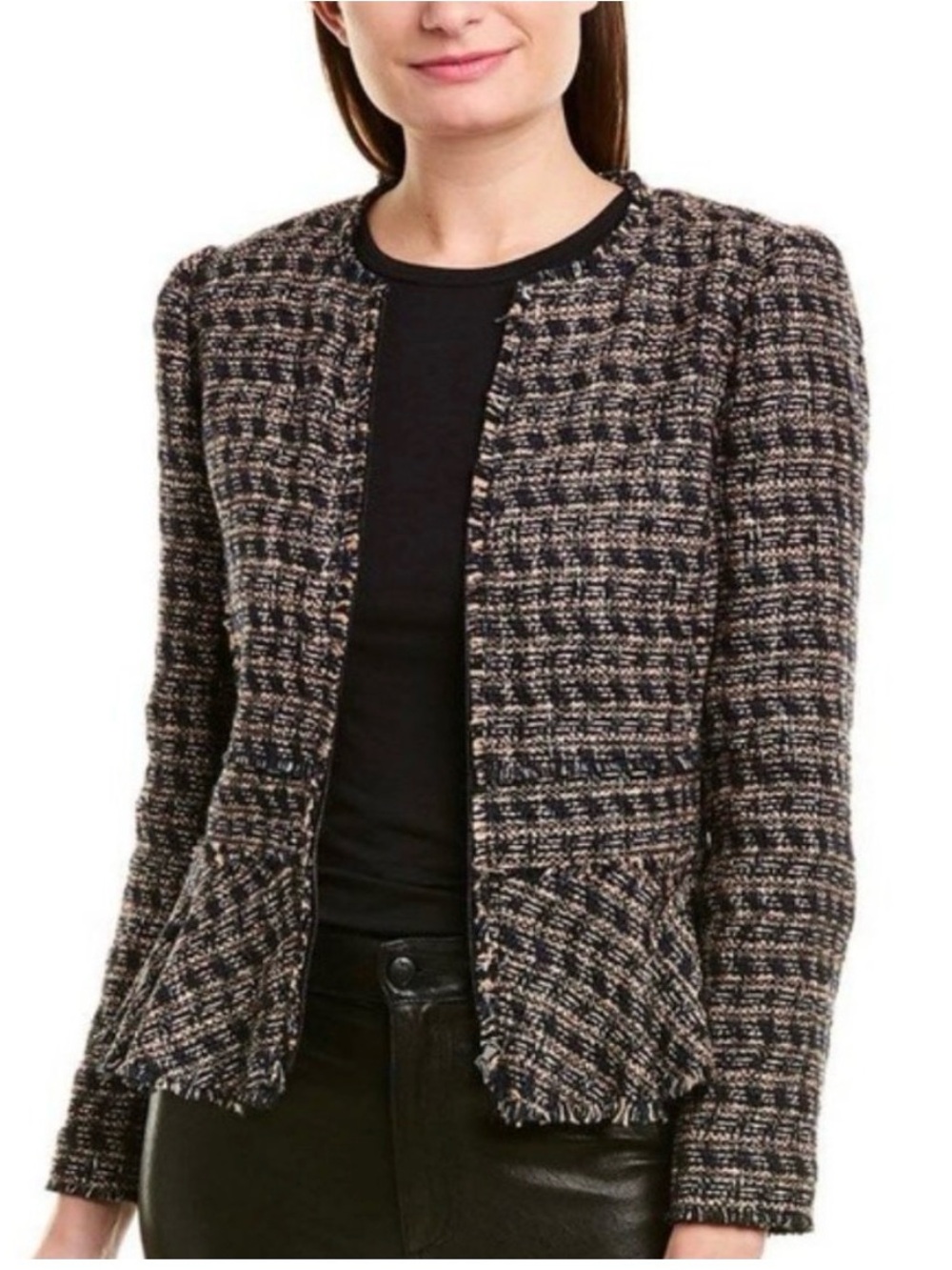 Rebecca Taylor Women's Tweed Open-Front Blazer Jacket NWT Size 6